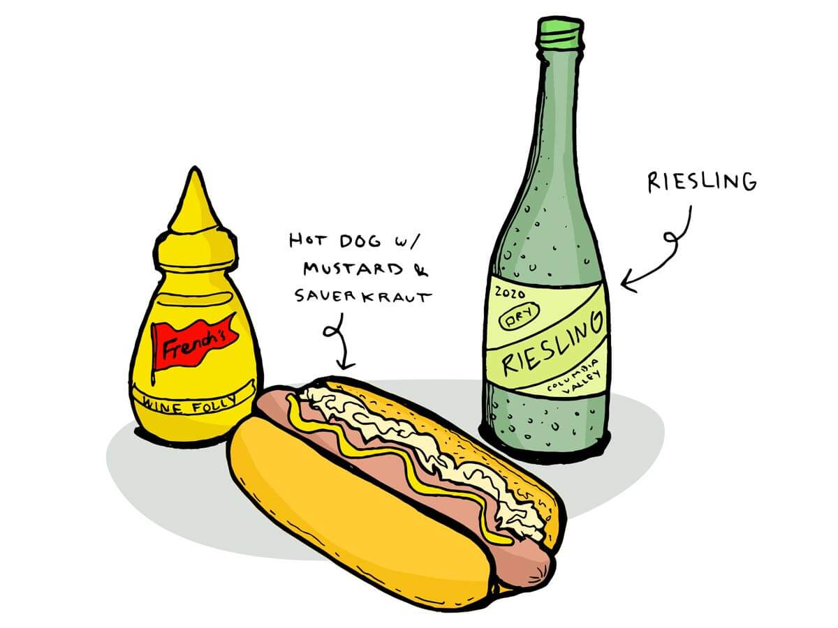 wine pairing with hot dogs