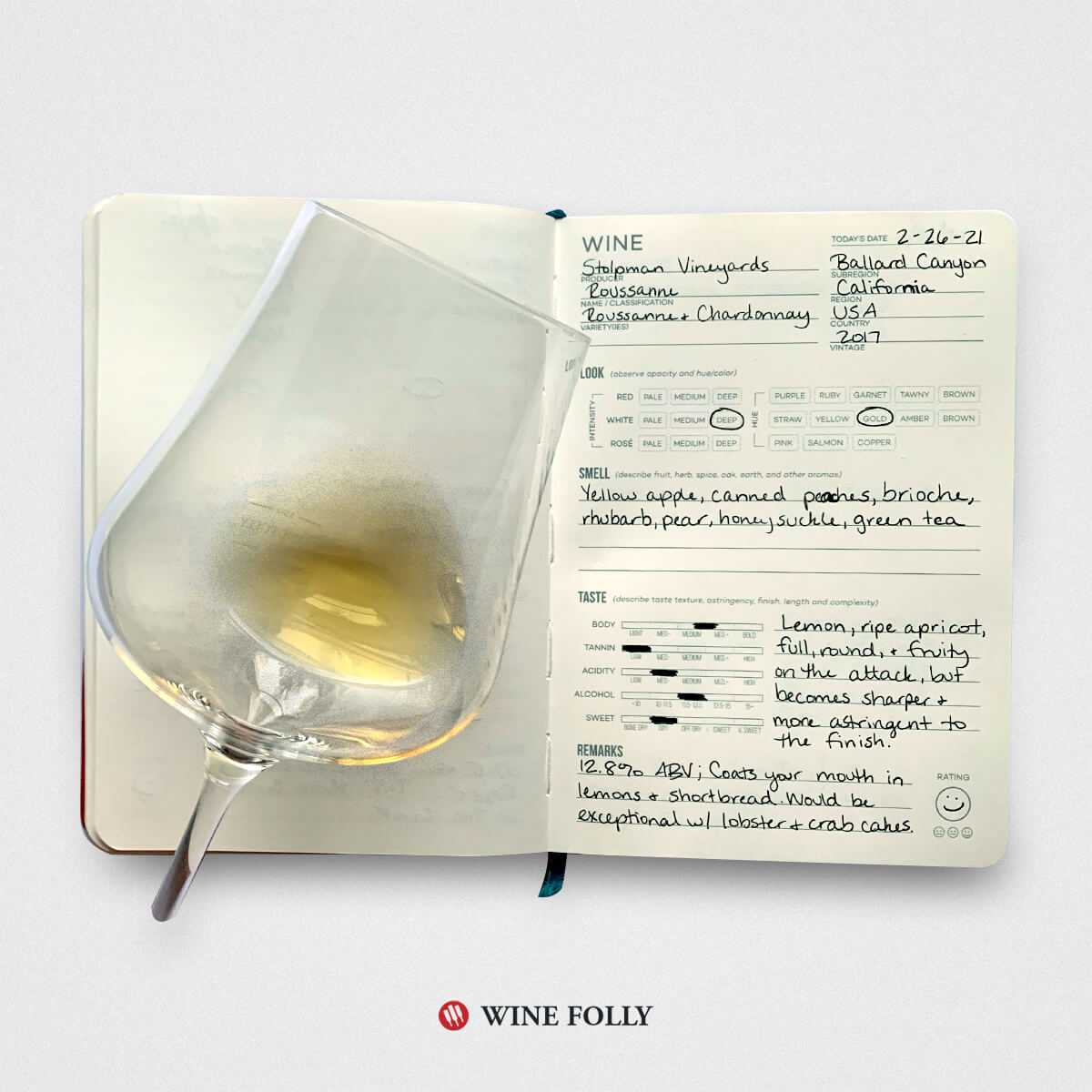 california-roussane-blend-tasting-notes-wine-journal