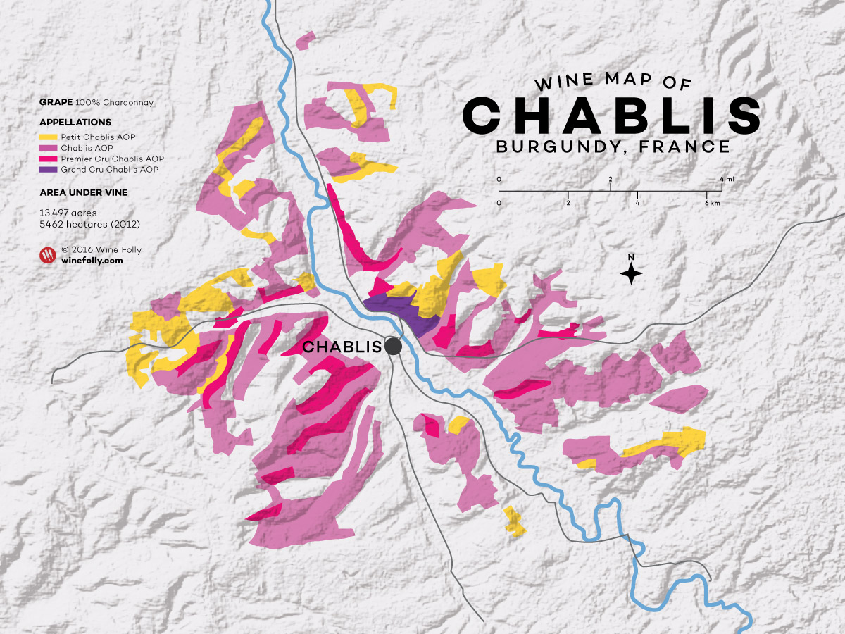 Chablis Wine Map in Burgundy France by Wine Folly