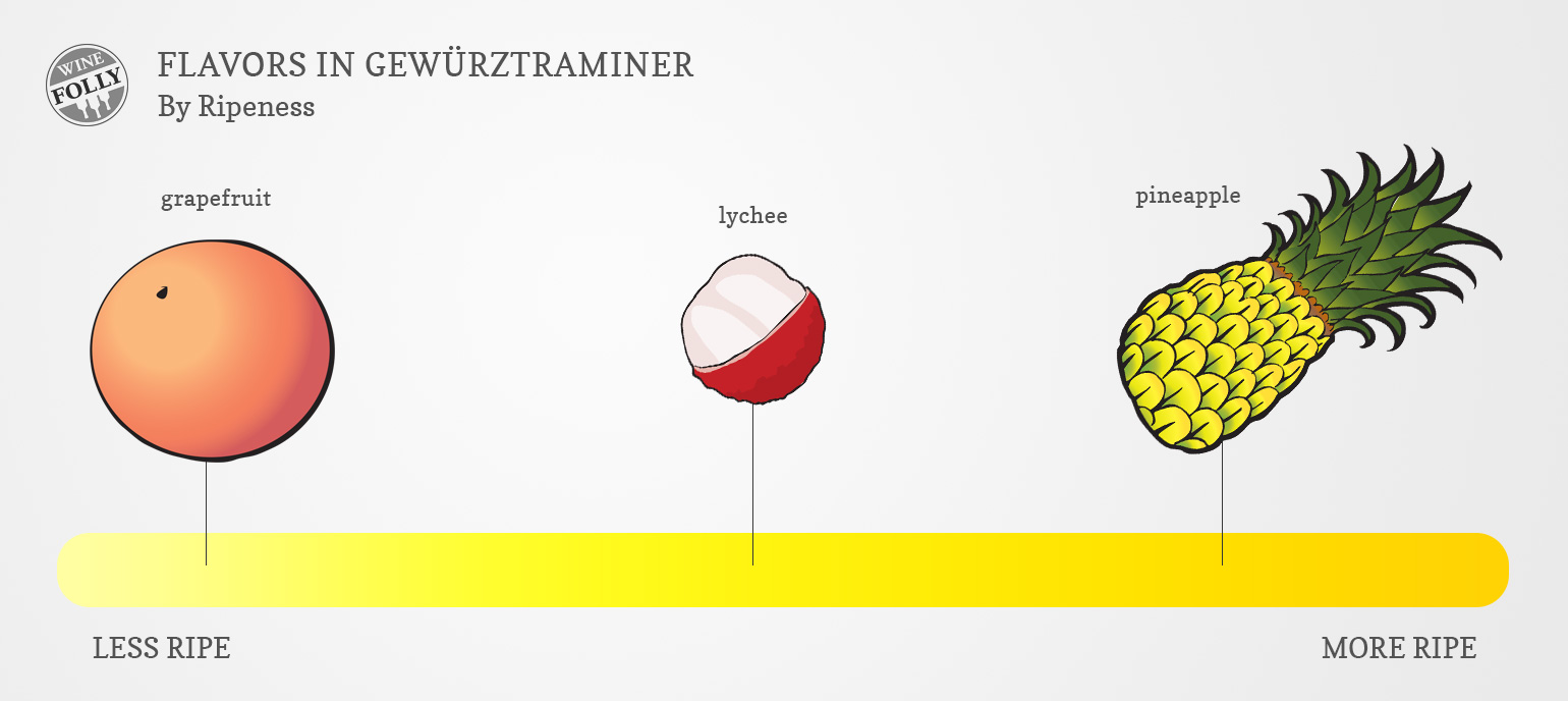 Gewürztraminer flavors chart by Wine Folly