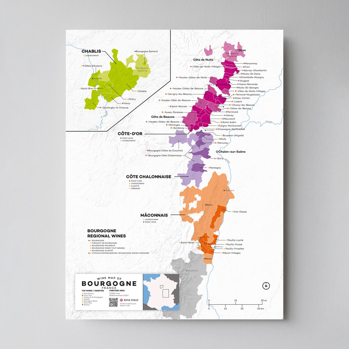 Burgundy Wine Map - Wine Folly - copyright 2016