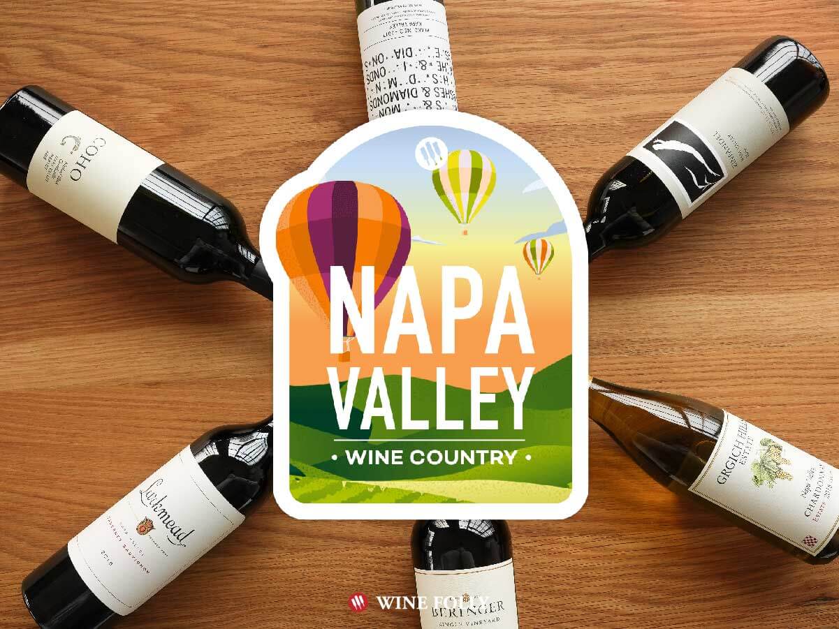 Six wines of Napa Valley with logo