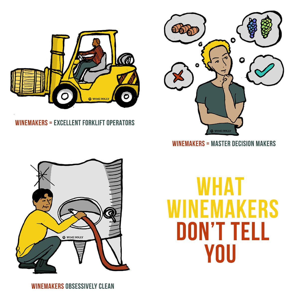 What winemakers don't tell you about the job illustration by Wine Folly