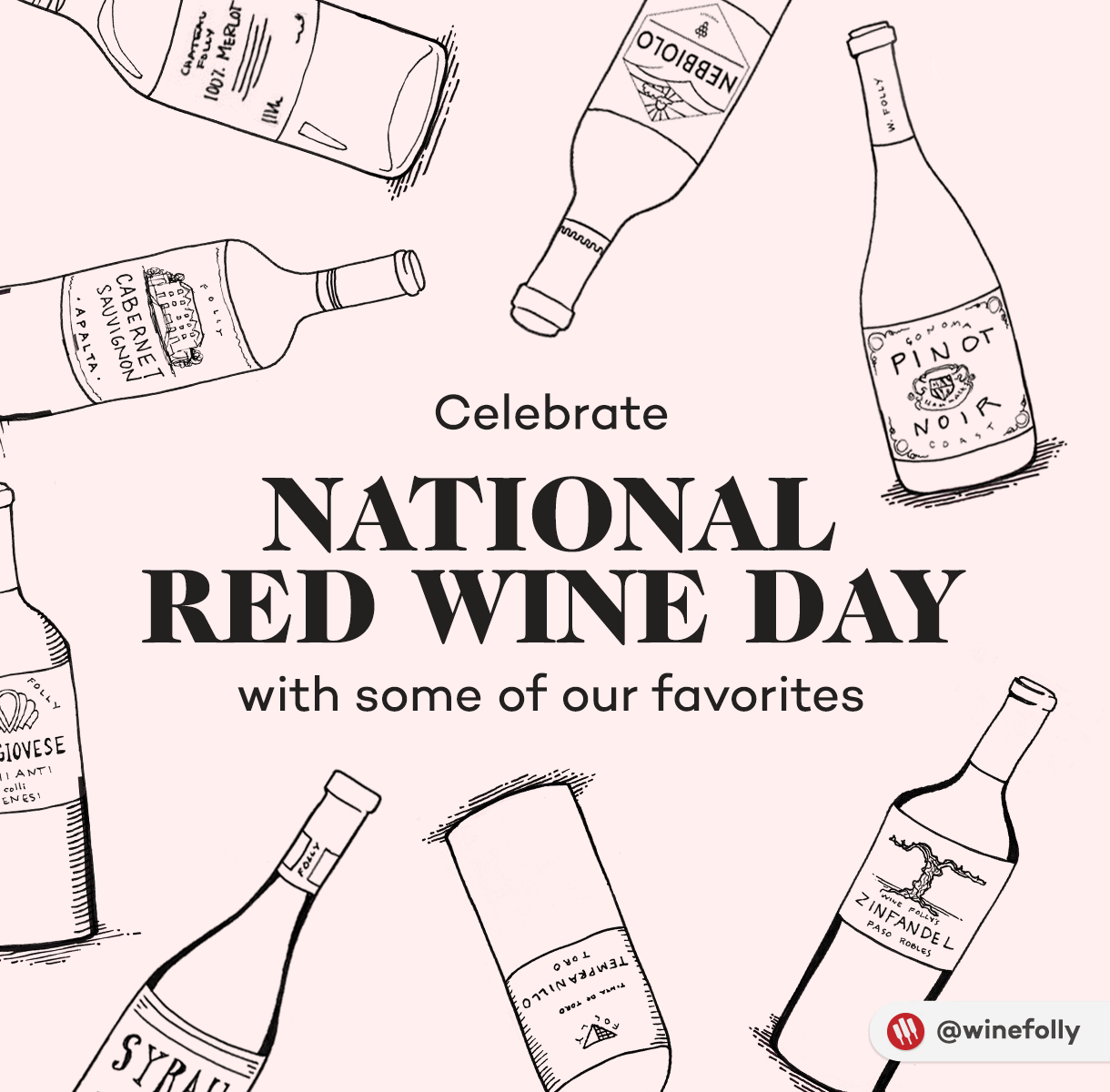 National Red Wine Day - Illustration by Wine Folly