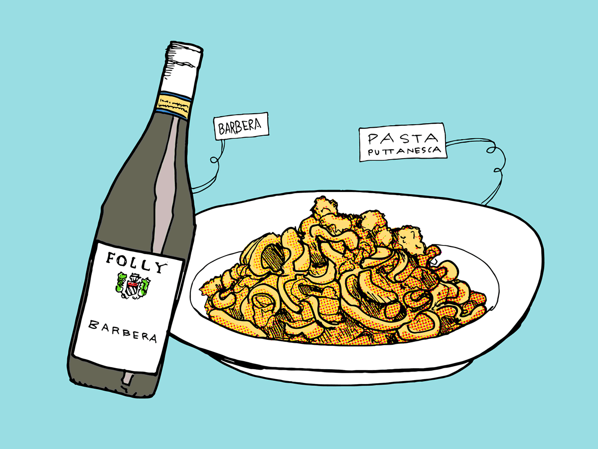 pasta-puttanesca-barbera-wine-folly-illustration