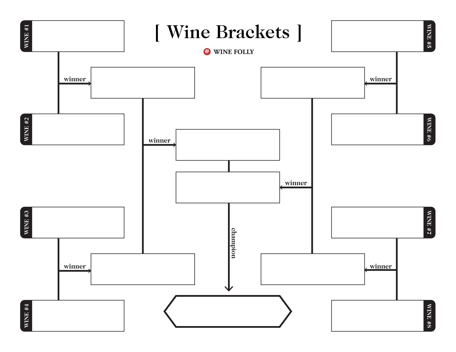 Wine Brackets - Madness Scorecard PDF by Wine Folly